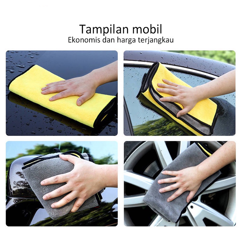 Kain Lap Microfiber Serbaguna 30X30Cm 2 Sisi Halus Multifungsi Kain Lap Mobil Motor