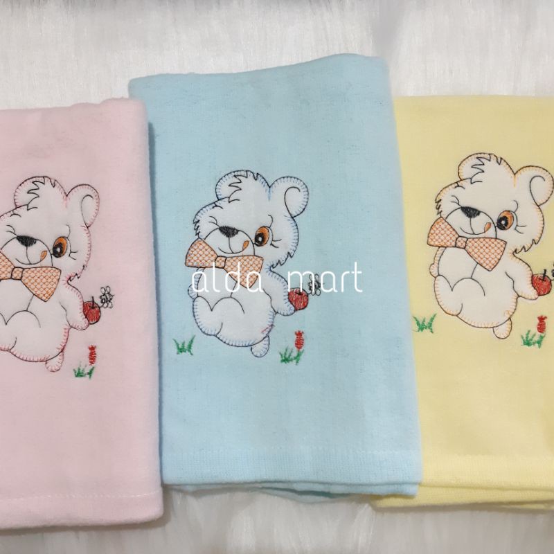 Handuk Bayi Ivory Warna Bordir Halus Lembut