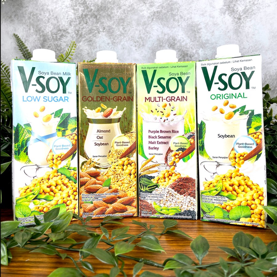 

VSOY Susu Kedelai Multi Grain/Golden Grain/Original/Low Sugar 1lt v-soy lowsugar multigrain goldengrain original 1liter