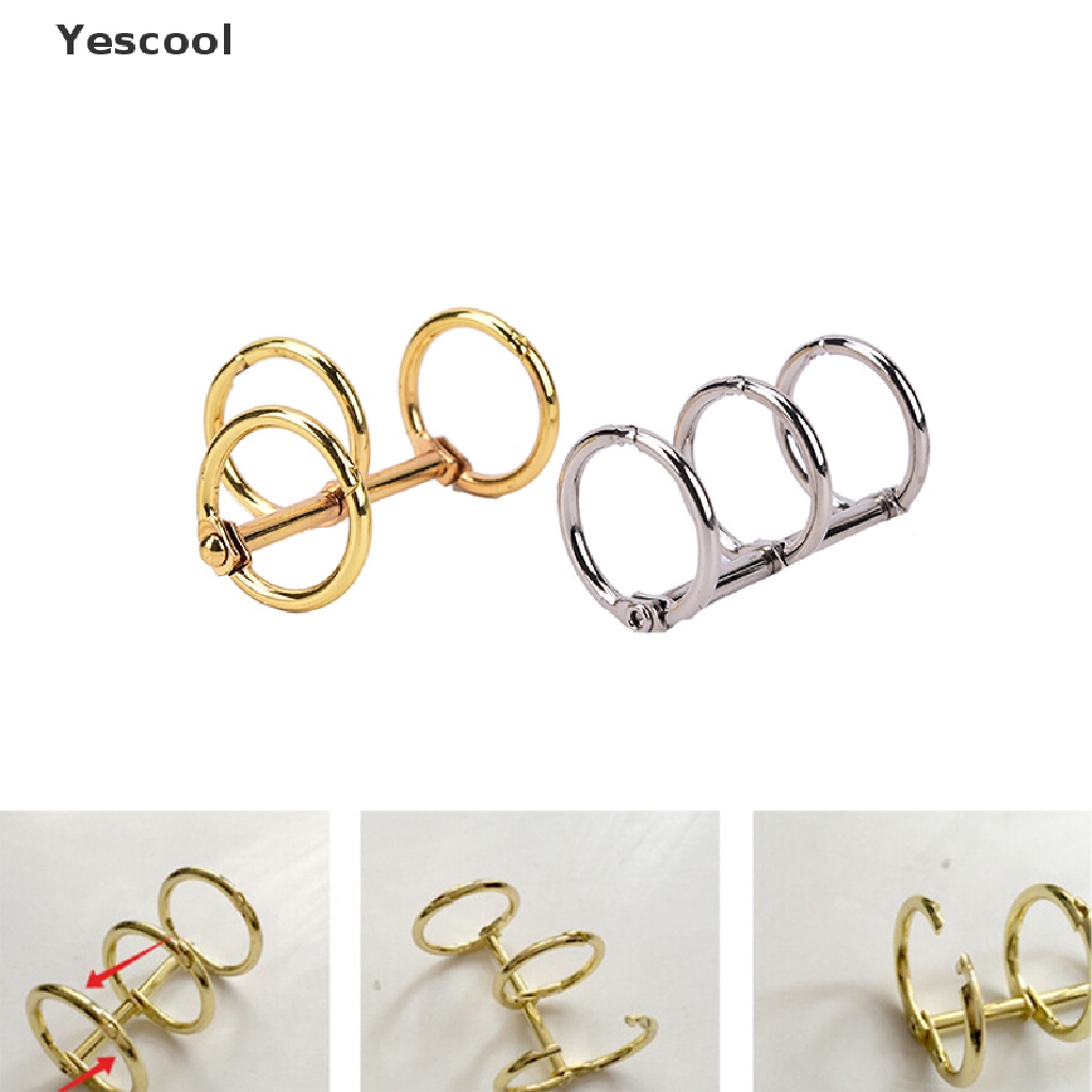 Yescool 1pc Ring Binder Loose Leaf Bahan Metal