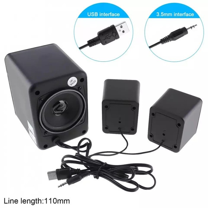 Speaker Bass Aktif Mini USB 2.0 Subwoofer Komputer Laptop Sada