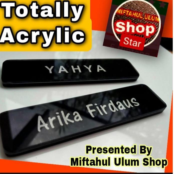 

❤ 7.7 !!! Name Tag - Papan Nama Dada - Totally Double Acrylic - Pengait Peniti dan Magnet termurah se indonesia