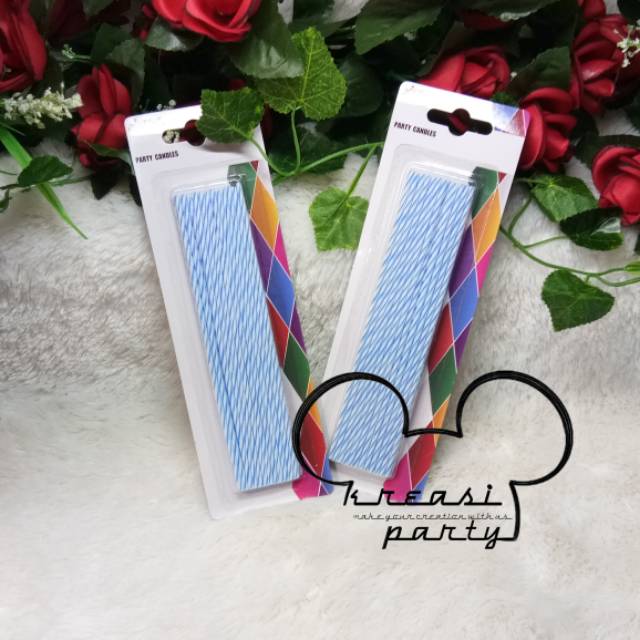 Lilin Ulang Tahun / Lilin Panjang Biru / Lilin Papermint / Lilin Unik