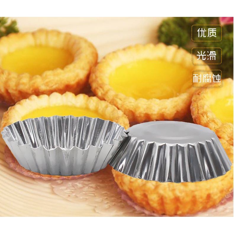 Loyang Pie Egg Tart Aluminium Cetakan Kue Pai Susu Cup Cake Mold