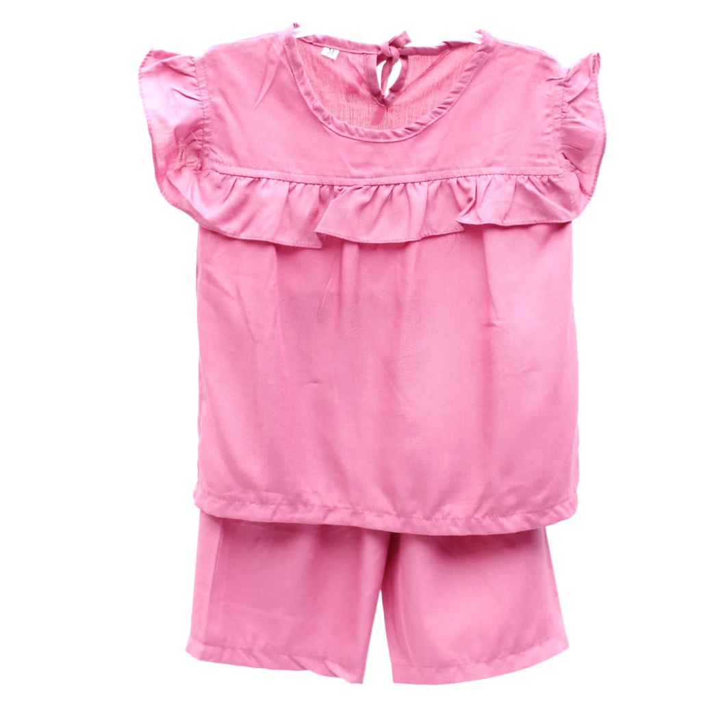 setelan ruffle anak perempuan rayon 1-4 tahun