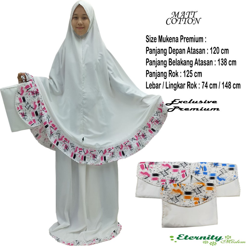 Mukena Dewasa Printing 2in1 Mukena ETERNITY moslem Terbaru