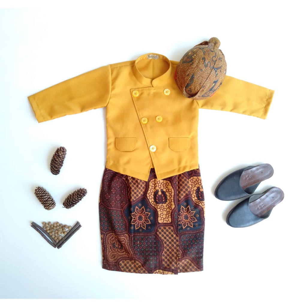 BESKAP BAJU  ANAK  ADAT JAWA SIZE 0 2 TAHUN WARNA GOLD 