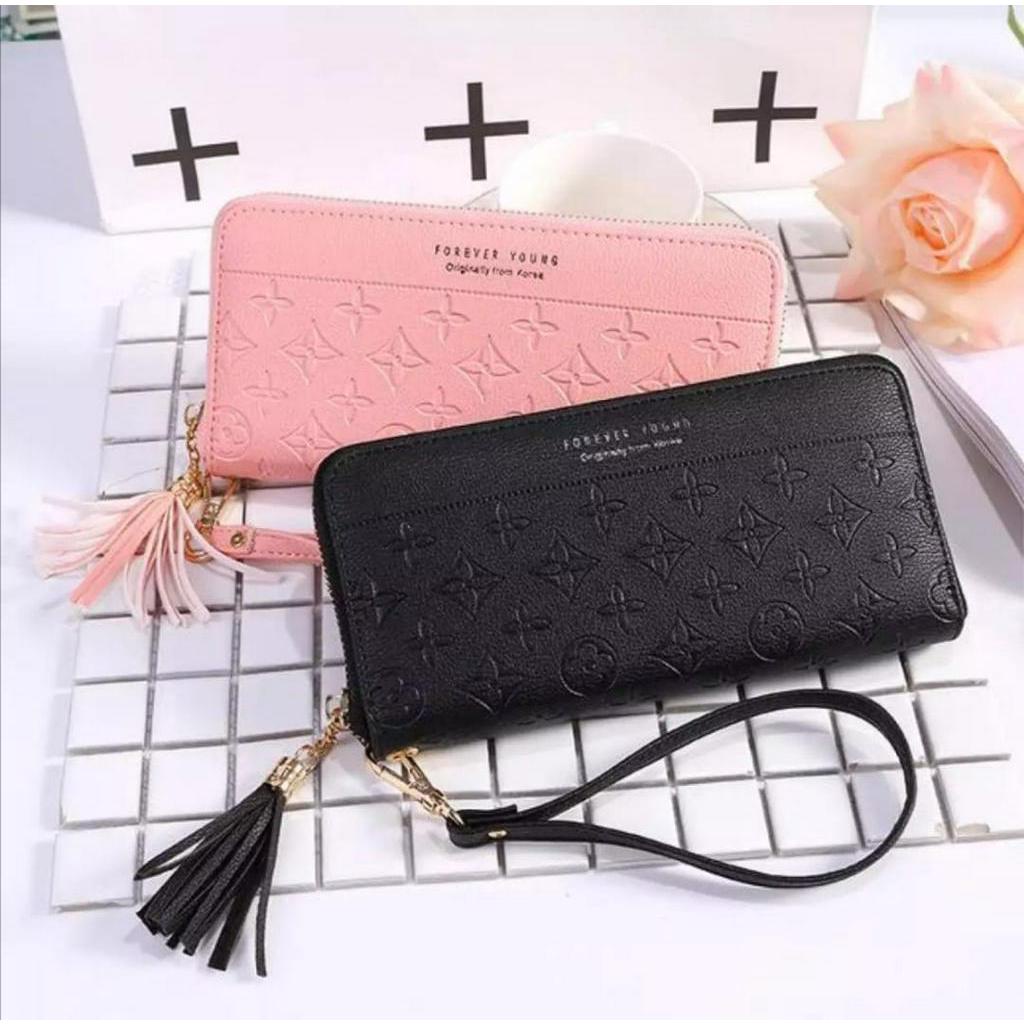 (COD) Dompet Wanita Dompet Kulit Panjang Import Dompet Cantik MALLSHOPPING