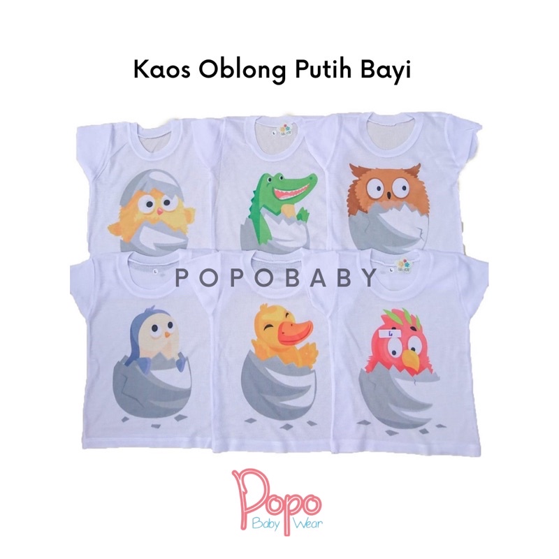 3pcs / 6pcs Kaos Setali /Oblong Putih (BABY)