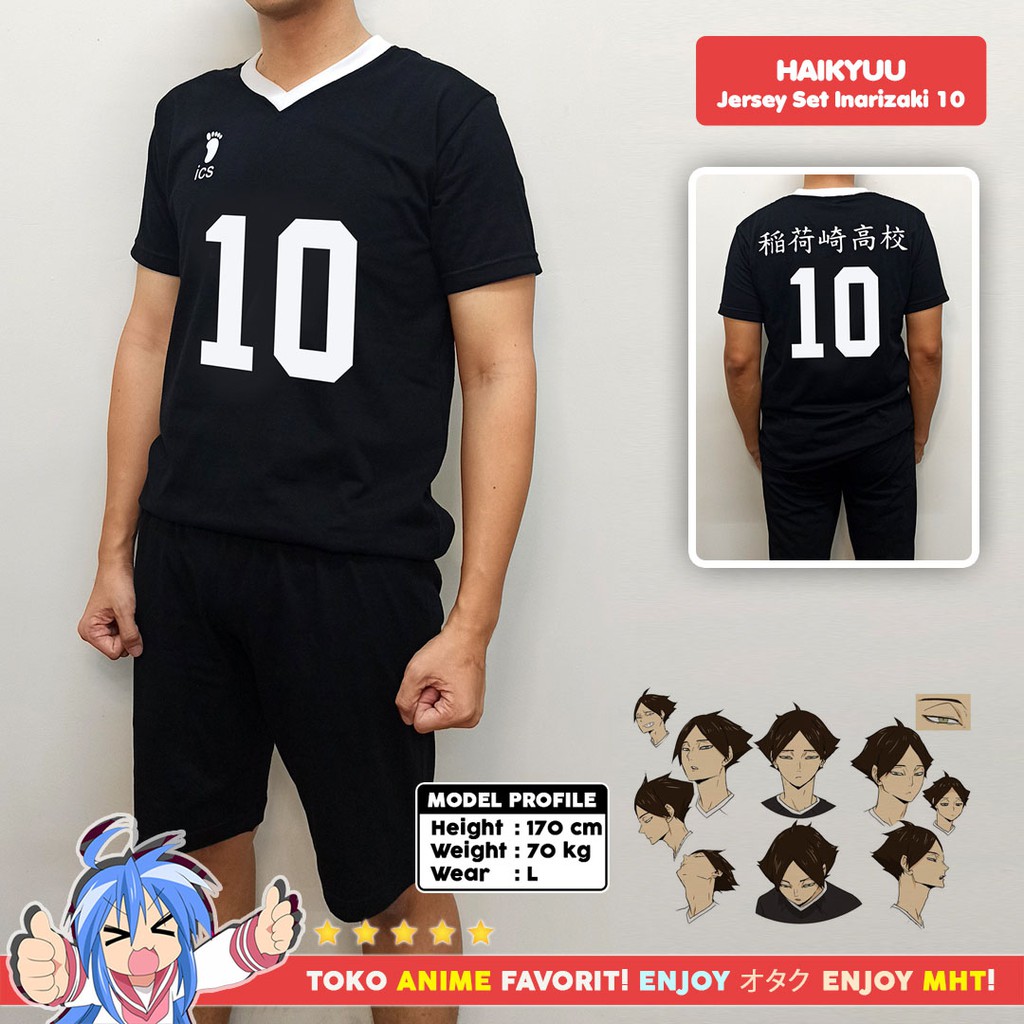 Kostum Cosplay Anime Haikyuu Jersey Inarizaki No. 10 Suna Rintarou