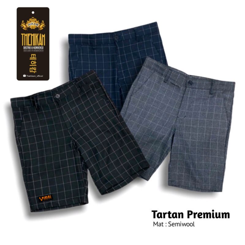 THEHIKAM Official - Celana Tartan Pendek | Celana Pendek Pria Kotak-Kotak Surfing Distro Premium