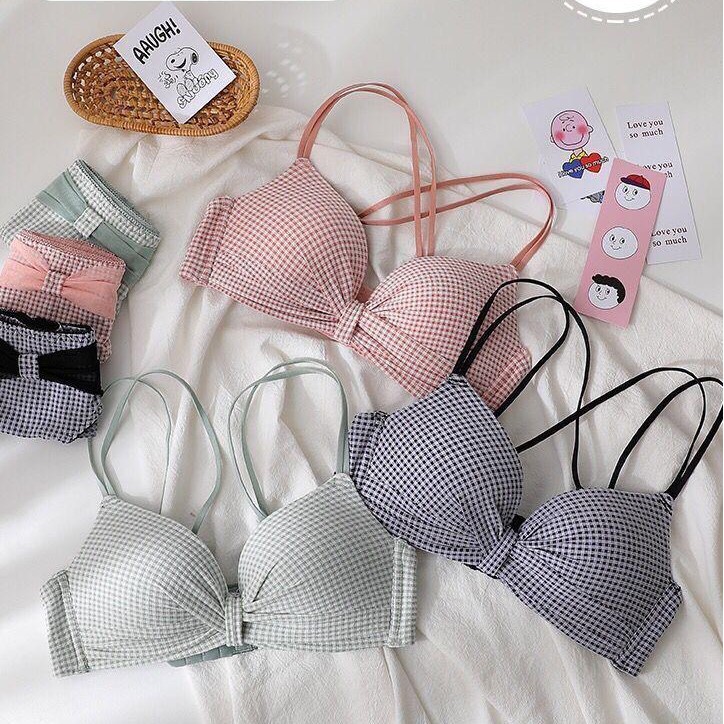 ✅𝐅𝐎𝐈𝐒𝐒® Bra Push Up BH Pakaian Dalam Wanita Jepang Model Kotak kotak 1080