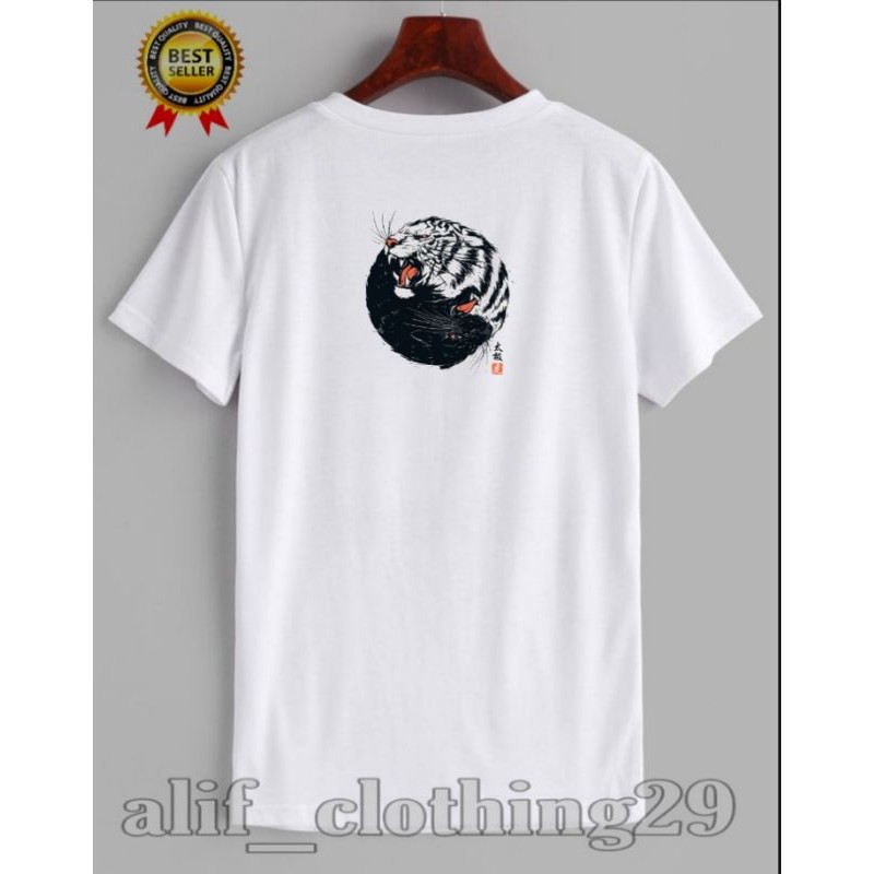 baju kaos putih T-shrit HARIMAU PUTIH bisa custom