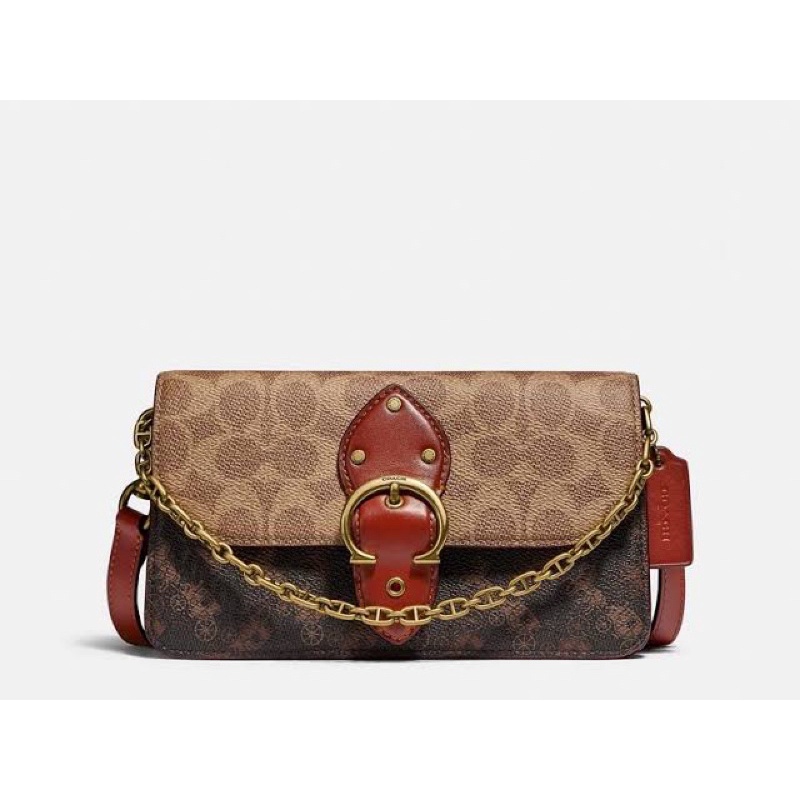 COACH BEAT CROSSBODY CLUTCH SIGNATURE HORSE N CARRIAGE PRINT