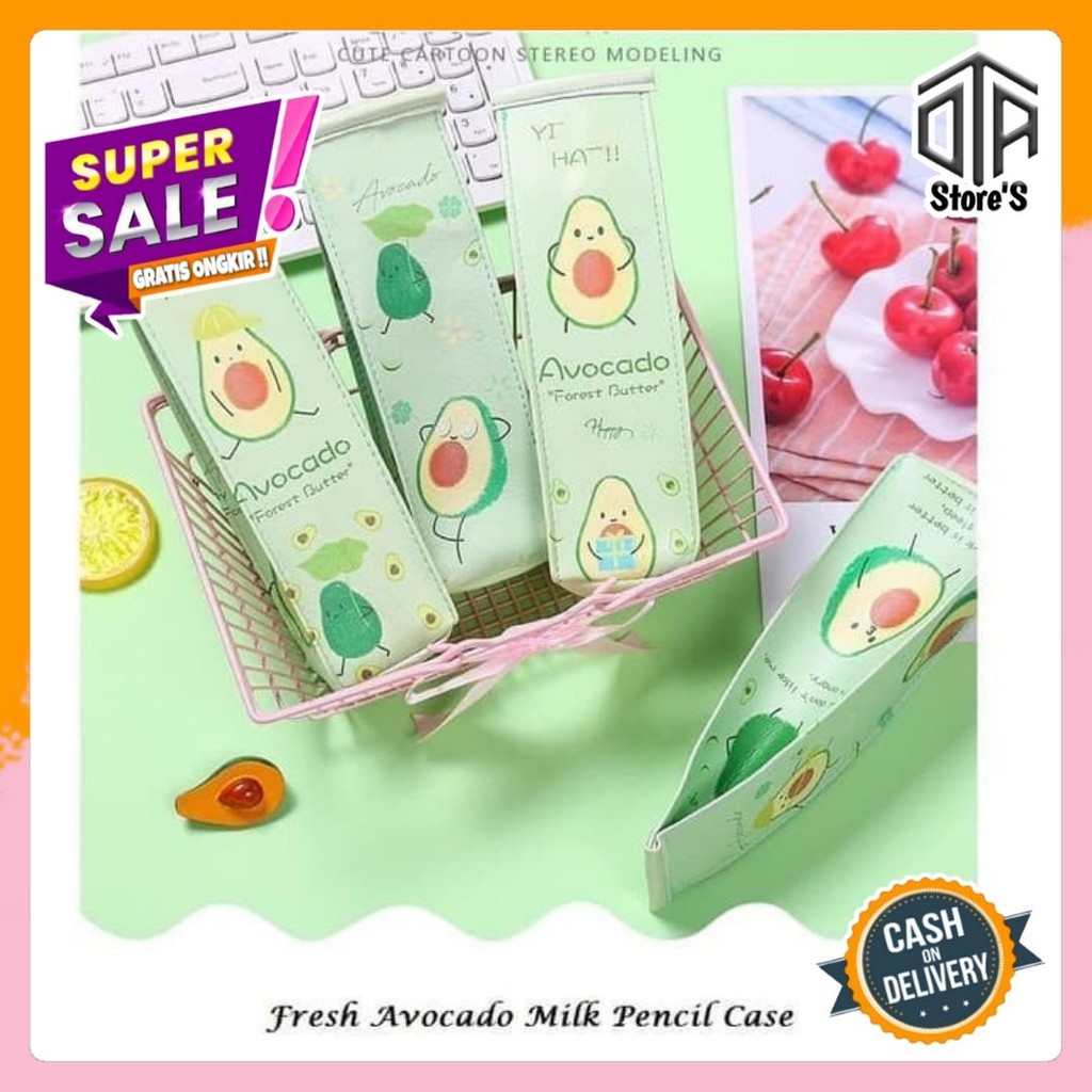 

Tempat Pensil Bentuk Kotak Susu Lucu Fresh Milk Avocado Pencil Case Cute Pencil Bag Unik Murah