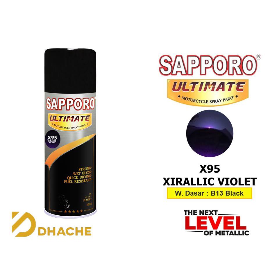 Cat Semport Sapporo Ultimate X95 Xirallic Violet / Sapporo Spray / Xirallic Ungu / Siralik Ungu