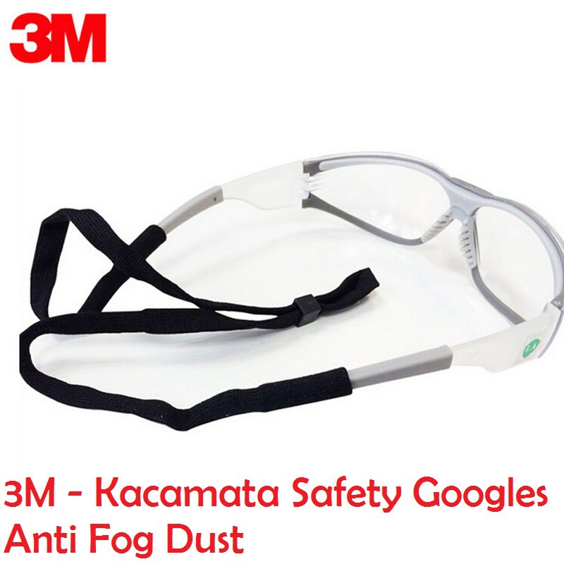 3M Kacamata Safety Googles Anti Fog Dust 3M11394 - Transparent - Kacamata anti debu