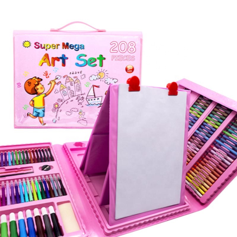 Alat Lukis Set 208pcs Crayon Mewarnai Pensil Krayon Warna Alat Menggambar atau Mewarnai