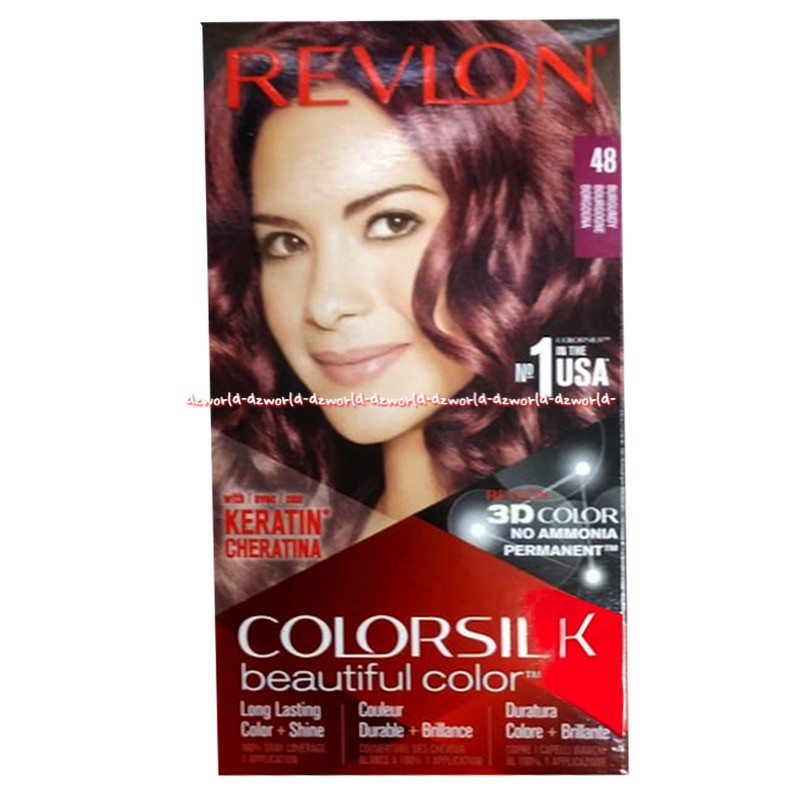 Revlon Colorsilk Hair no 48 burgundy Pewarna rambut Ungu Cat Rambut Purple Color Hair Colour