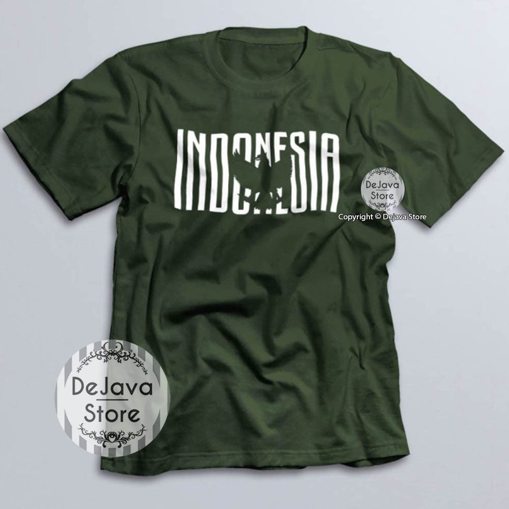 Kaos Distro Indonesia Garuda Simple Baju Kemerdekaan Agustus Cotton Combed 30s Unisex Premium | 1623-5