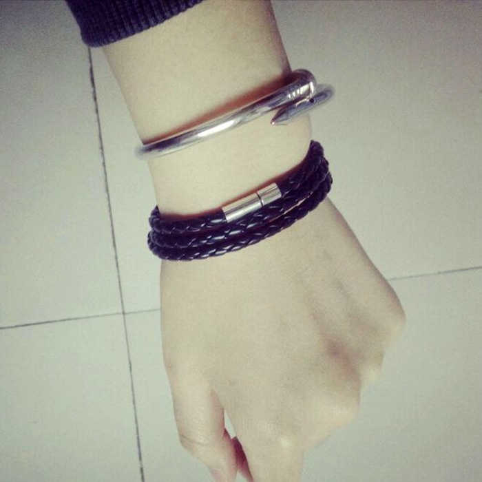 Multi Lingkaran Gelang Pria dan wanita gelang couple Hitam tren fashion gelang pribadi gelang pria s