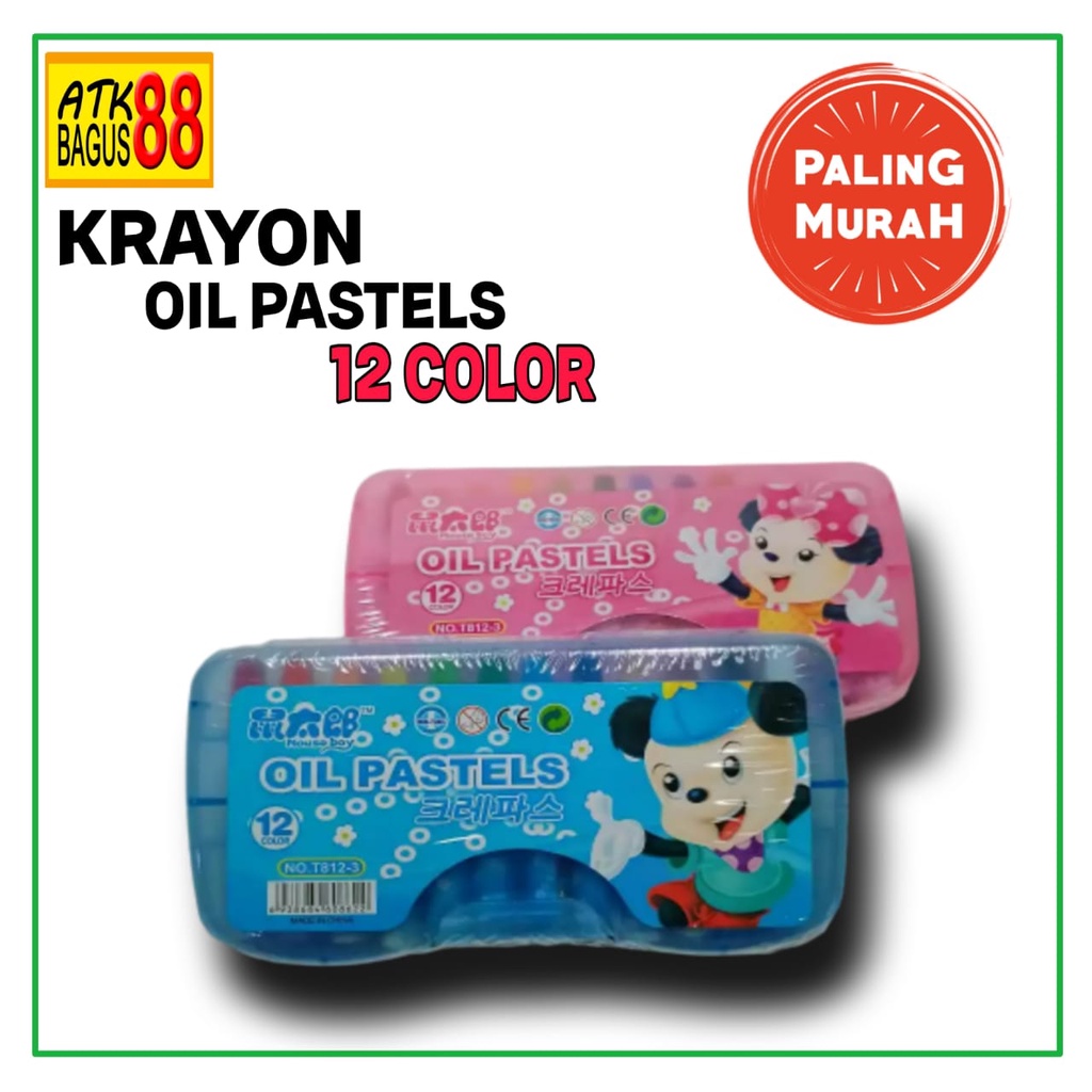 KRAYON 12 WARNA /1 PACK OIL PASTEL CRAYON ANAK