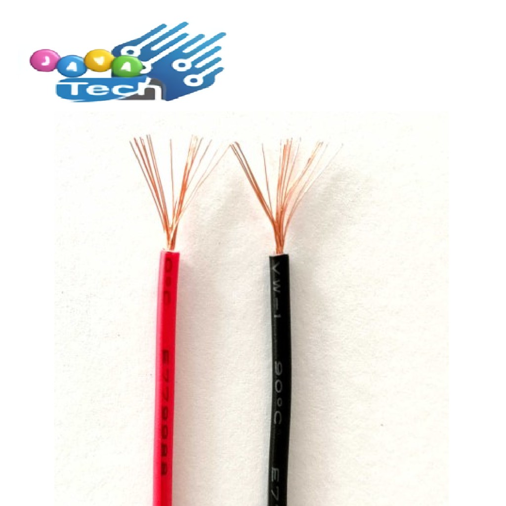 Kabel AWG 22 Warna Merah dan Hitam per Meter