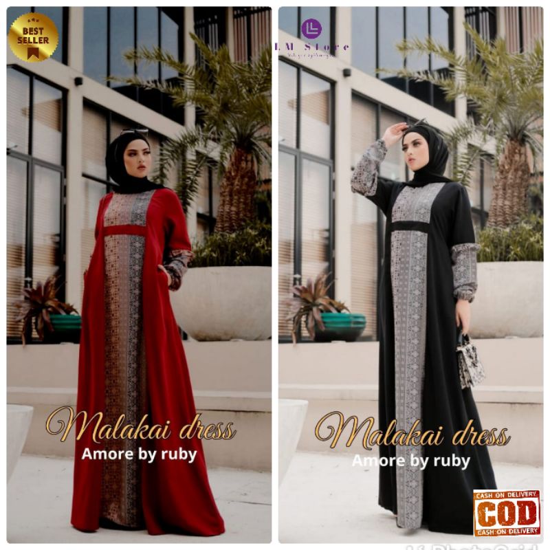 GAMIS TERBARU MAXY DRESS ORIGINAL AMORE BY RUBY GAMIS WANITA CANTIK DRESS MALAKAI GAMIS MALAKAI TERB