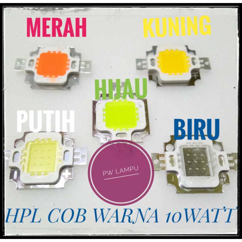 Jual LED HPL COB 9V 12V DCChip 10W Super Terang 10 Watt Lampu Sorot Warna Shopee Indonesia