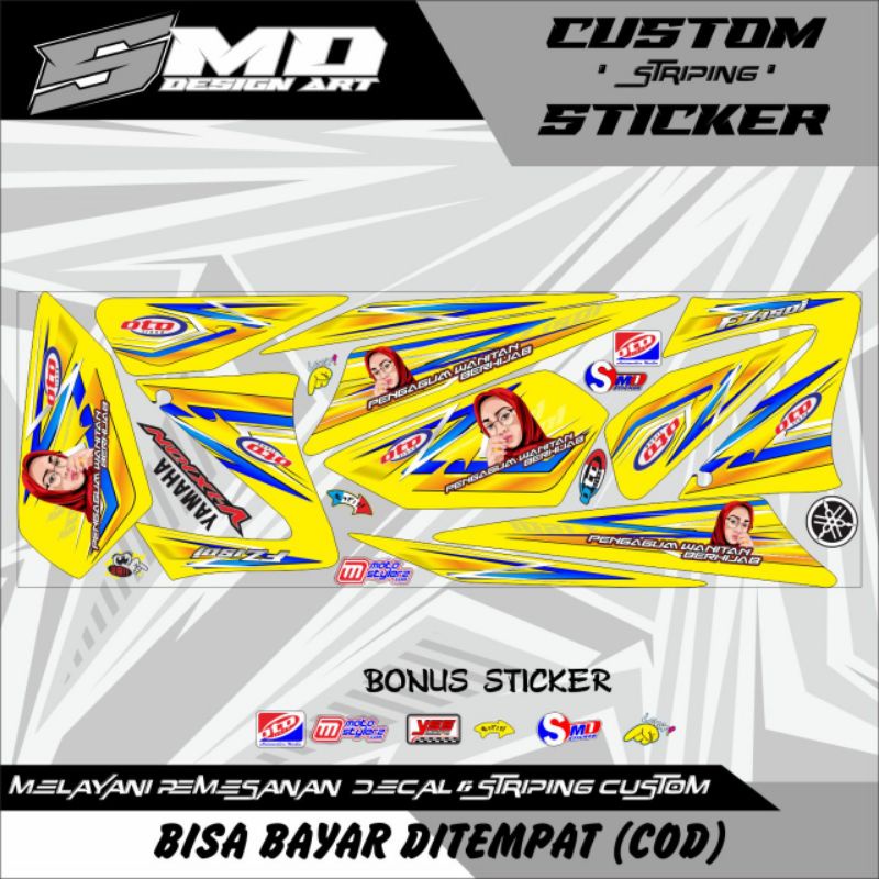 STRIPING VIXION LAMA VARIASI STICKER VIXION OLD WANITA HIJAB