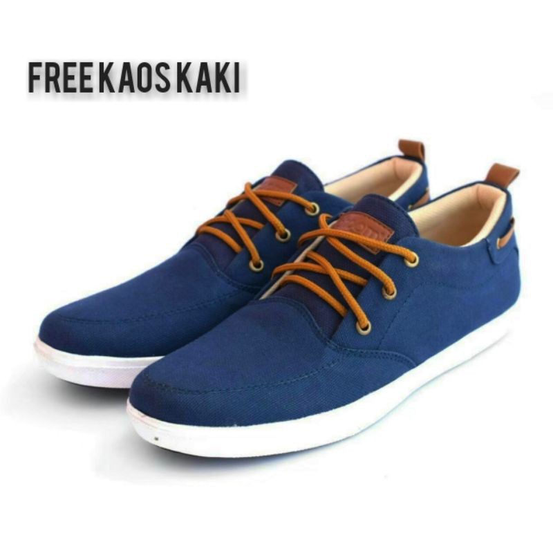 Sepatu Casual  Pria Sepatu dhoom Rolis Sneakers Kanvas Hitam Ukuran 39-44