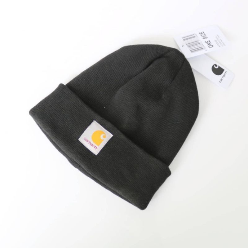 BEANIE KUPLUK PRIA DAN WANITA CARHARTT BLACK