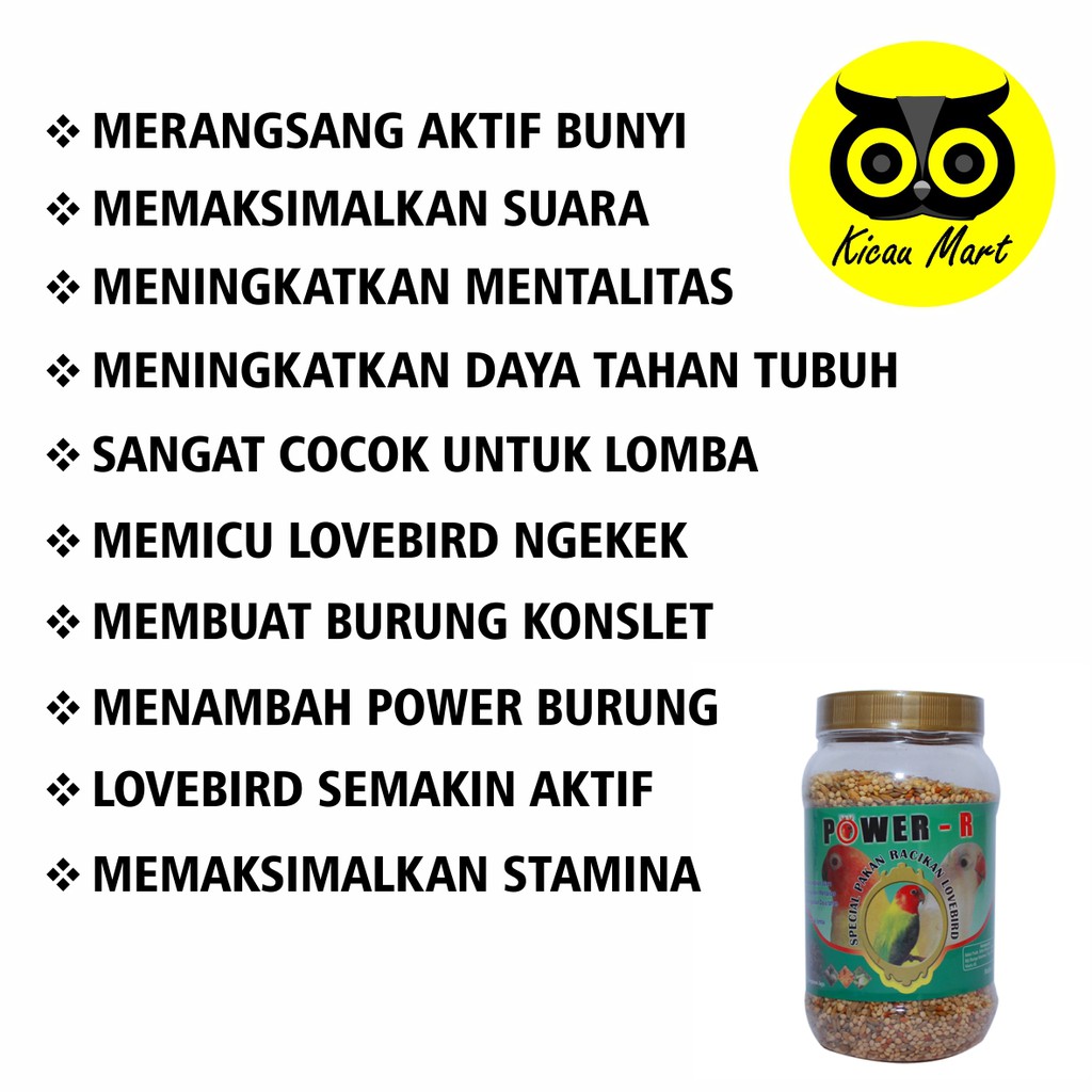 PAKAN MAKANAN LOMBA CAMPUR BURUNG LOVEBIRD BIJI BIJIAN MILET MILLET SPESIAL RACIKAN POWER-R PLLCPWR