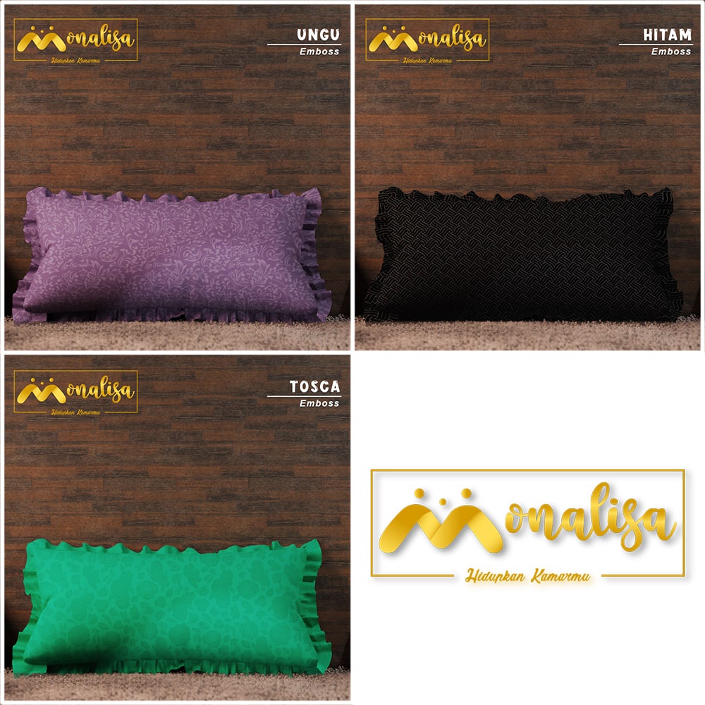 Monalisa Sarung Bantal Cinta Jacquard Emboss -  RANDOM WARNA