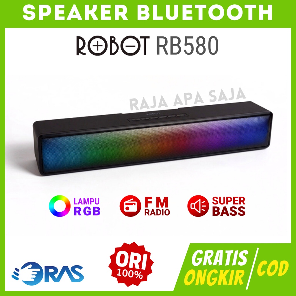 Jual Speaker Bluetooth Robot Full Bass RGB Stereo Soundbar Salon
