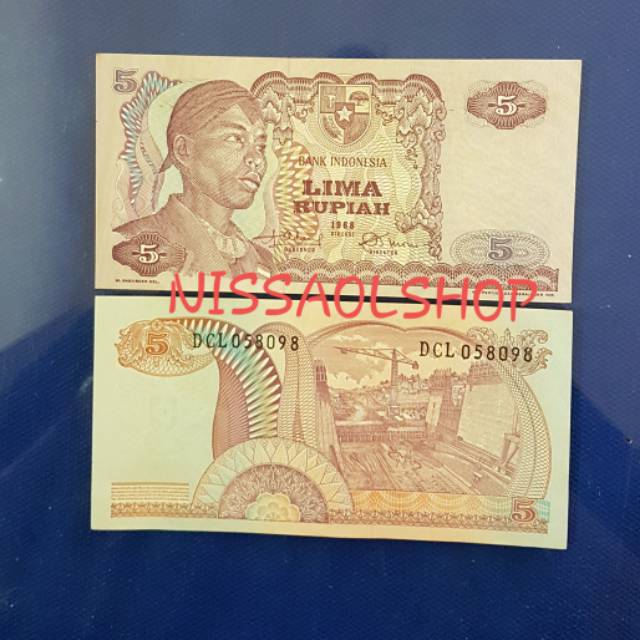 UANG KUNO 5 RUPIAH JENDRAL SUDIRMAN TH 1968