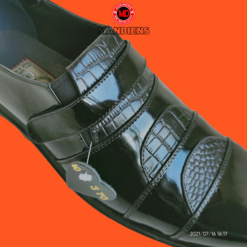 MANDIENS - Sepatu Kulit Asli Pantofel Pria Formal  Sol Jenggel Koboi Medali K170/K270