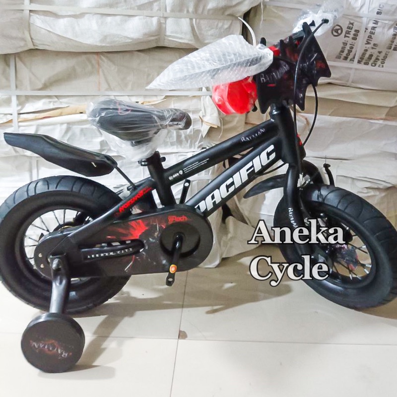 Sepeda Anak Roda Empat Cowok BMX Pacific Batman 12 Ban Jumbo 3.0