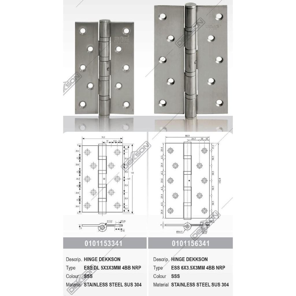 Jual HINGE DEKKSON NRP ESS DL 6X3.5X3MM 4BB SSS Engsel Pintu NRP 6 Inch ...