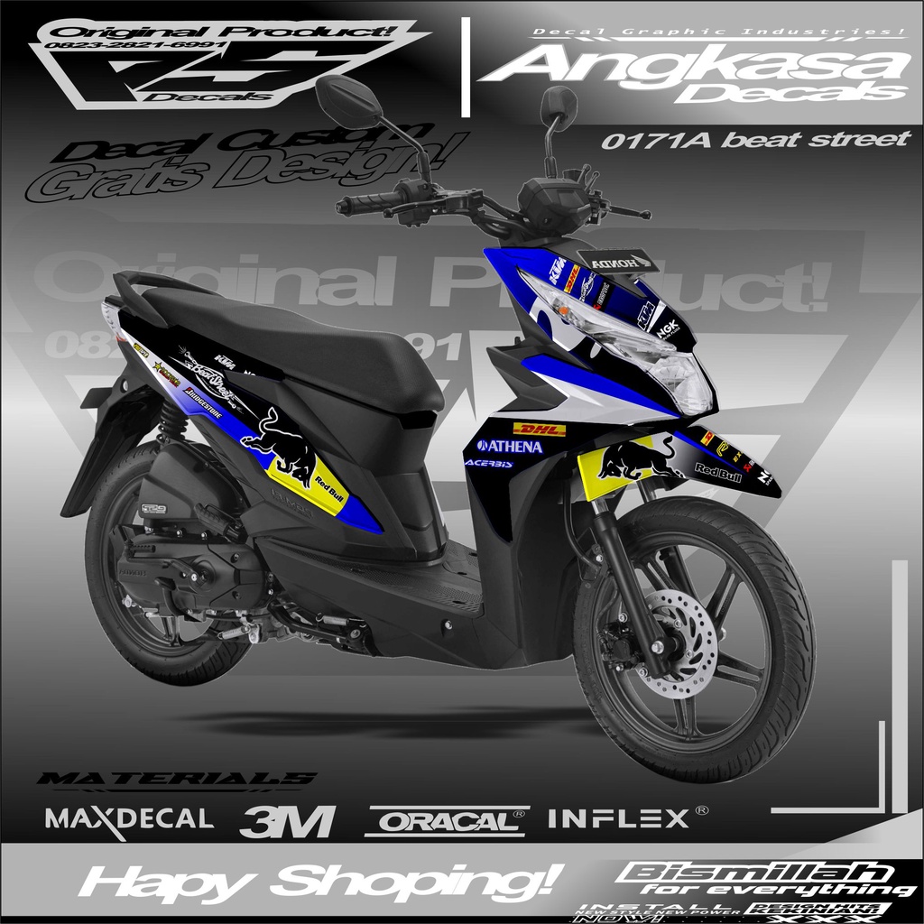 0171A DECALS STIKER FULLBODY CUSTOM MOTOR BEAT STREET 2019