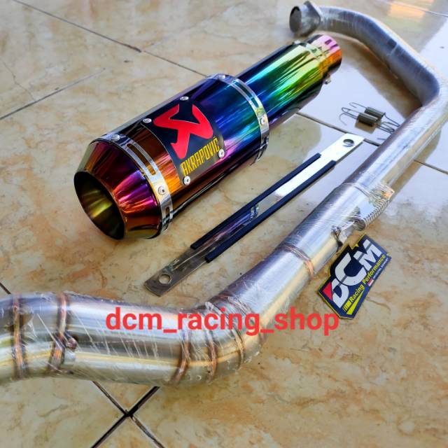 Termurah knalpot racing Akrapovic GP Lorenzo pelangi full system CB150R Vixion R15 MX king Tiger dll