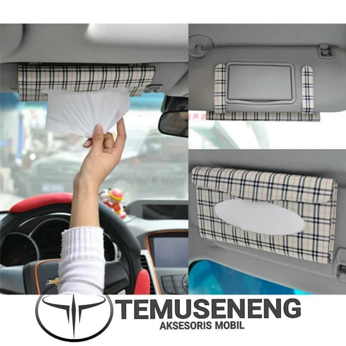 Tempat Tisu Wadah Tissue Pocket Storage Mobil Sun Visor Kotak Kotak