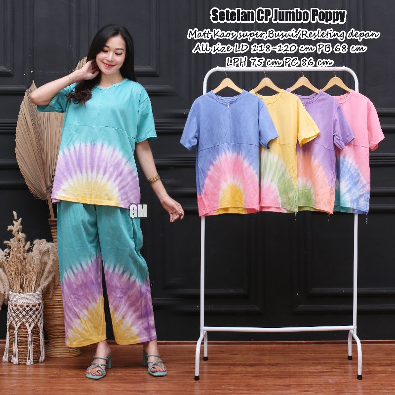 Setelan panjang jumbo busui bahan kaos adem