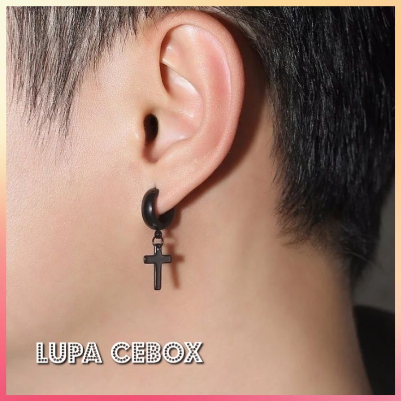Anting Titanium Anting Salib Pria & Wanita