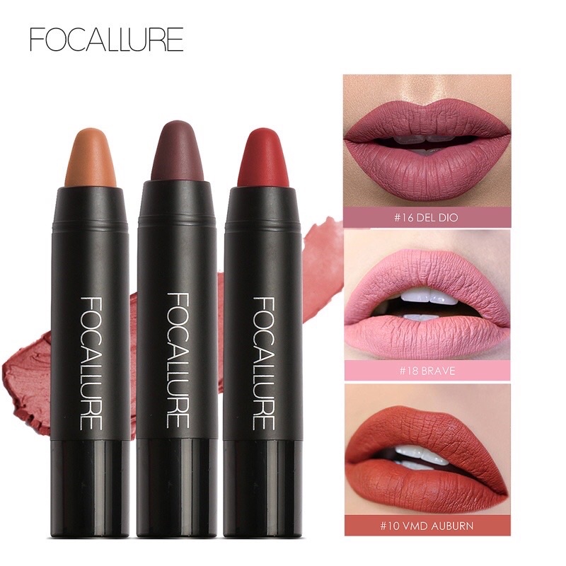 (Ready &amp; Ori) Focallure 19 Colors Matte Crayon Lipstick Original FA22