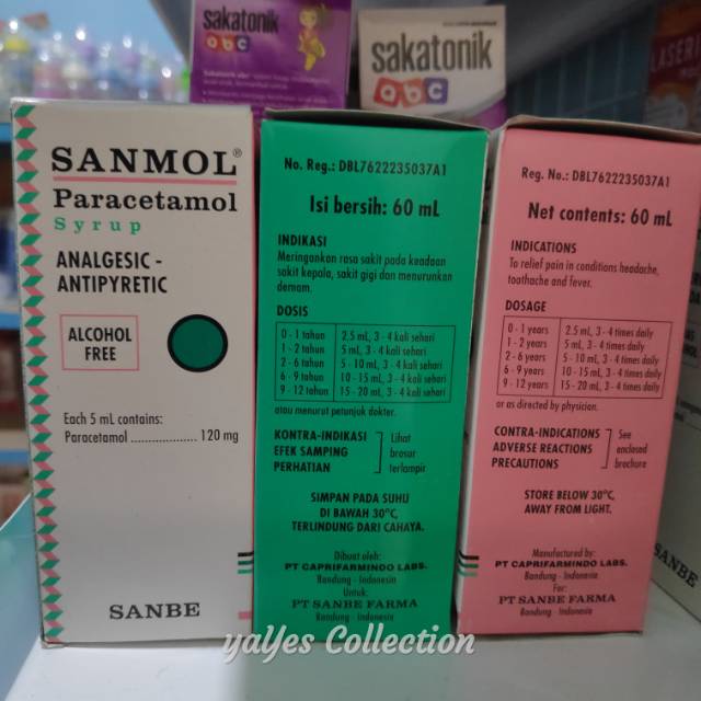 Sanmol drops drop obat penurun panas nyeri sirup syirup 60 ml Tablet paracetamol sakit gigi kepala