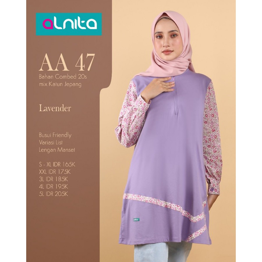 ALNITA ATASAN SPORTY WANITA MUSLIMAH TERBARU BAHAN COMBED//AA 047 S/M/L/XL
