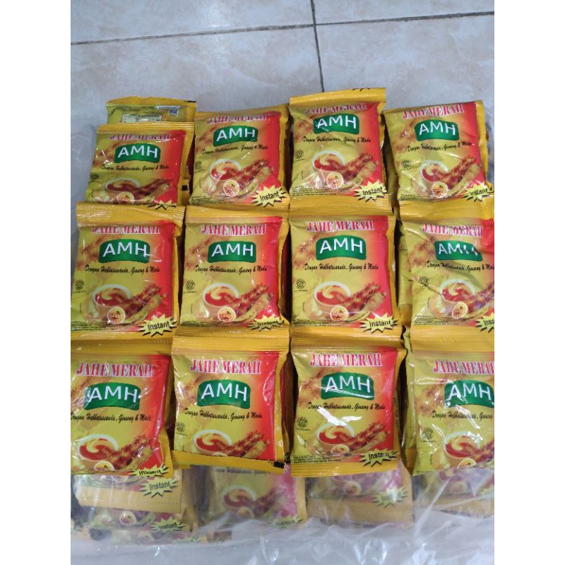 

AMH Jahe Merah 1 renteng 10 pcs exp bulan 02 tahun 2027 dengan habbatussauda, gingseng dan madu