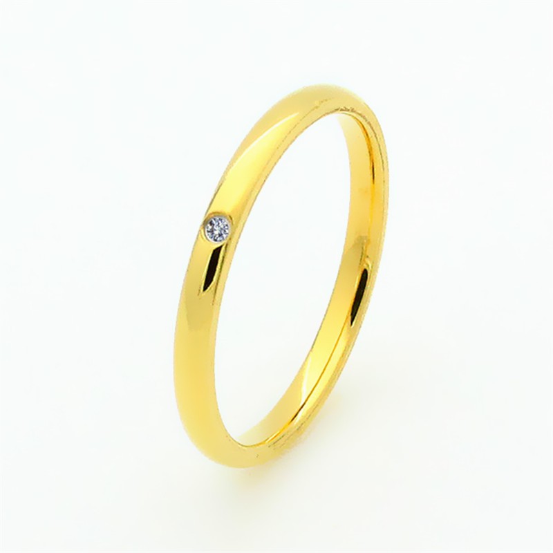 Cincin Titanium Mini Korea Wanita CK039 warna gold bisa untuk cincin kawin nikah fashion simple