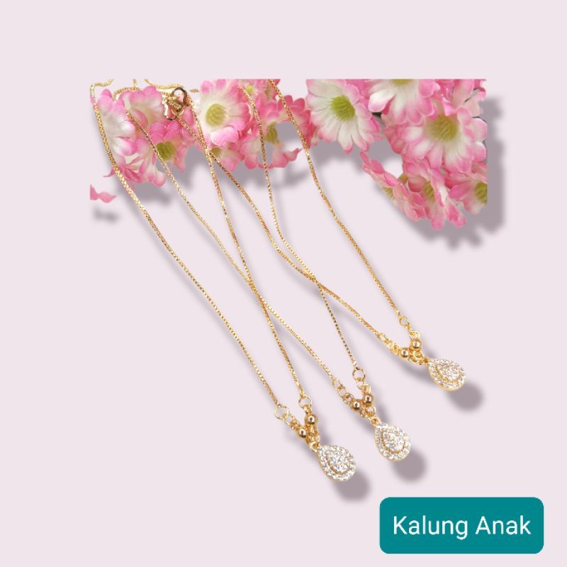 Kalung anak perempuan xuping lapis emas model liontin oval